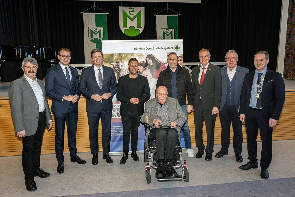 Das Bündnis Demokratie Magstadt beim Neujahrsempfang.
