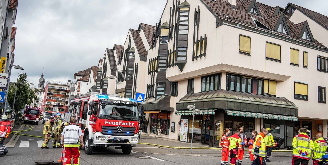 Einsatz bei den Ladengeschäften am Böblinger Postplatz.