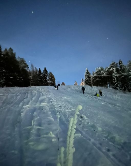 Nachts kann man bei klarem Himmel Polarlichter jagen und Schlitten fahren gehen. Bild: GDS1