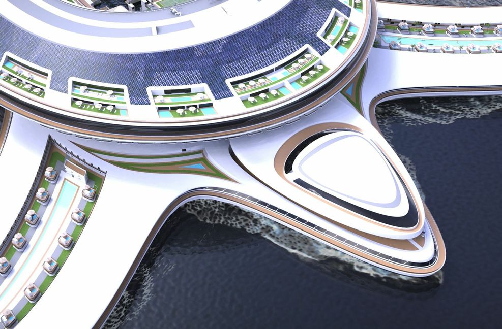 Diese privaten Bereiche befinden sich in den beiden Seitenflügeln der Terayacht, also in den  Vorderflossen der Schildkröte.