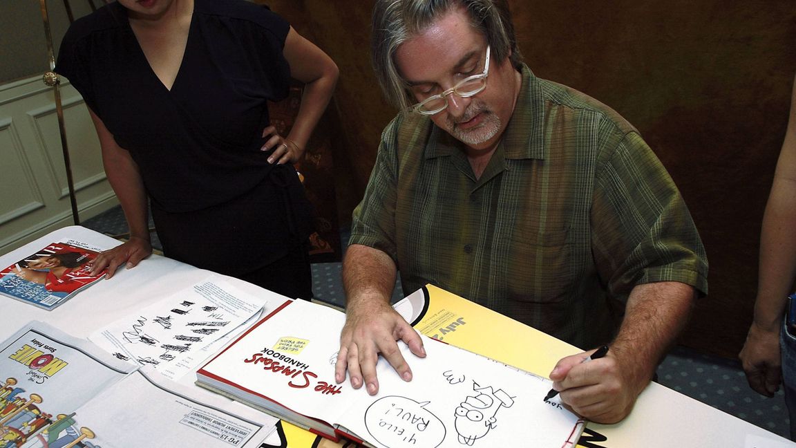 Matt Groening, Erfinder der Zeichentrickfilmserien Die Simpsons, wirbt in Beverly Hills für „The Simpsons Movie“ (Archivfoto).