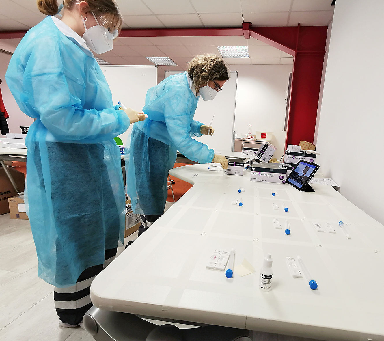 Das Schnelltestzentrum in Holzgerlingen ist das Vorbild für die weiteren Schnelltestzentren im Kreis Böblingen. Bild: Hamann/A