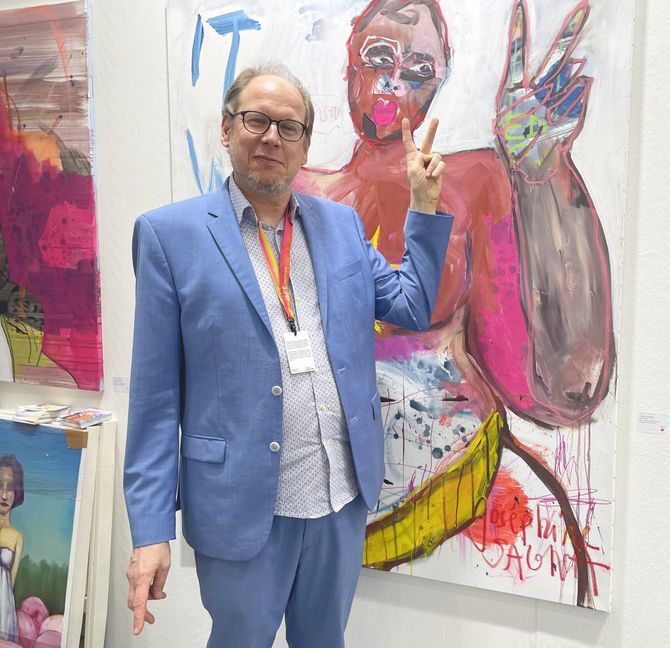 Marko Schacher hat diese Arbeit von Josephine Sagna bei der Kunstmesse verkauft.