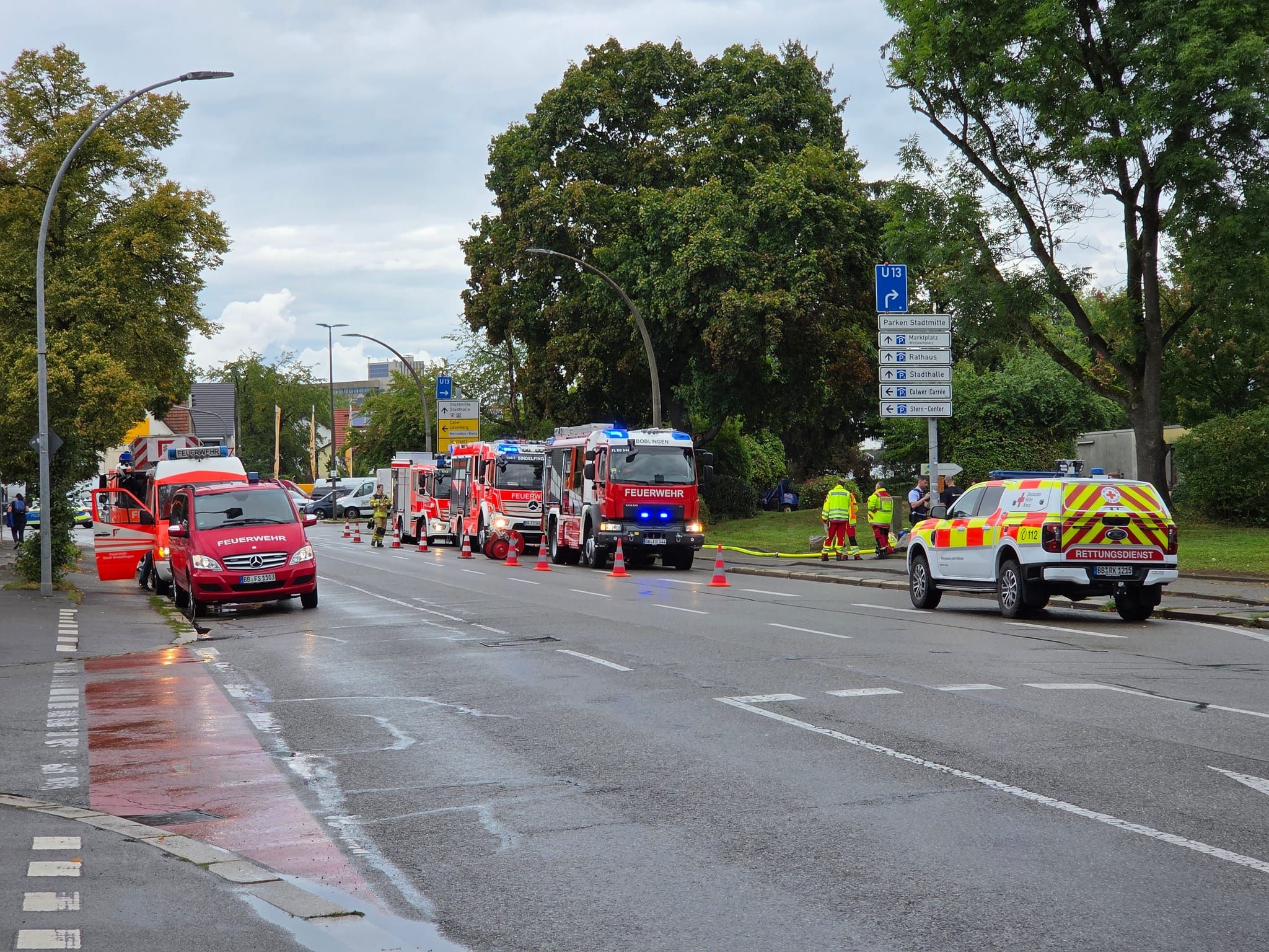 Die Böblinger Straße war während des Einsatzes gesperrt.