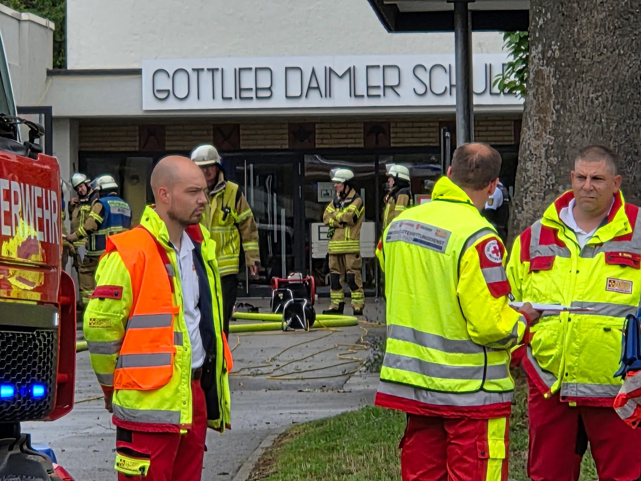 Feuerwehreinsatz an der Gottlieb-Daimler-Schule.