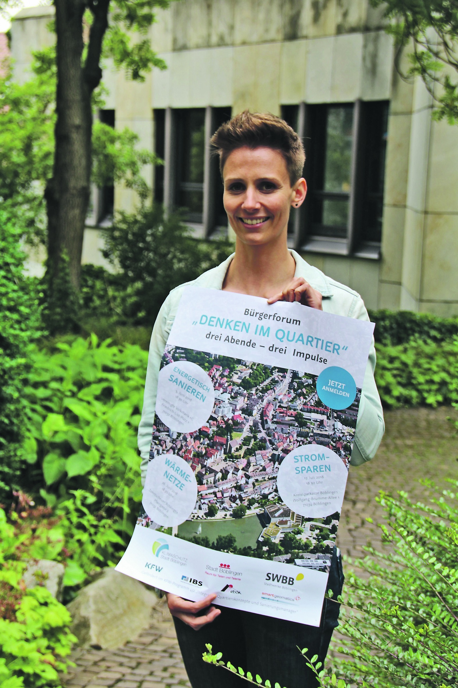 Anja Kruppa ist Klimaschutzmanagerin der Stadt Böblingen. Am Sonntag stellt sie ihre Arbeit beim Stadtfest vor. Bild: Müller