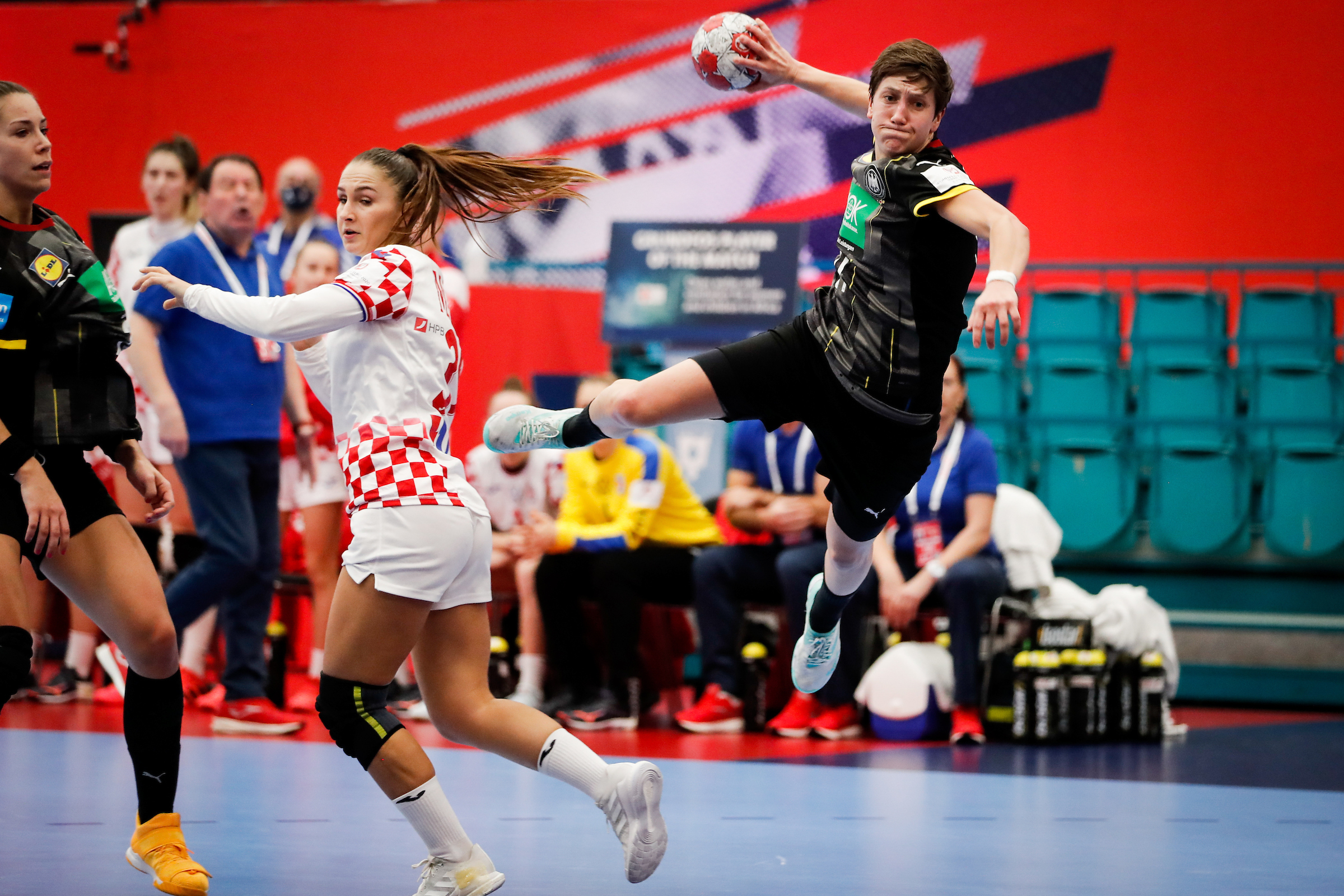 Ina Großmann im EM Spiel gegen Kroatien. Bild: Jozo Cabraja / kolektiff