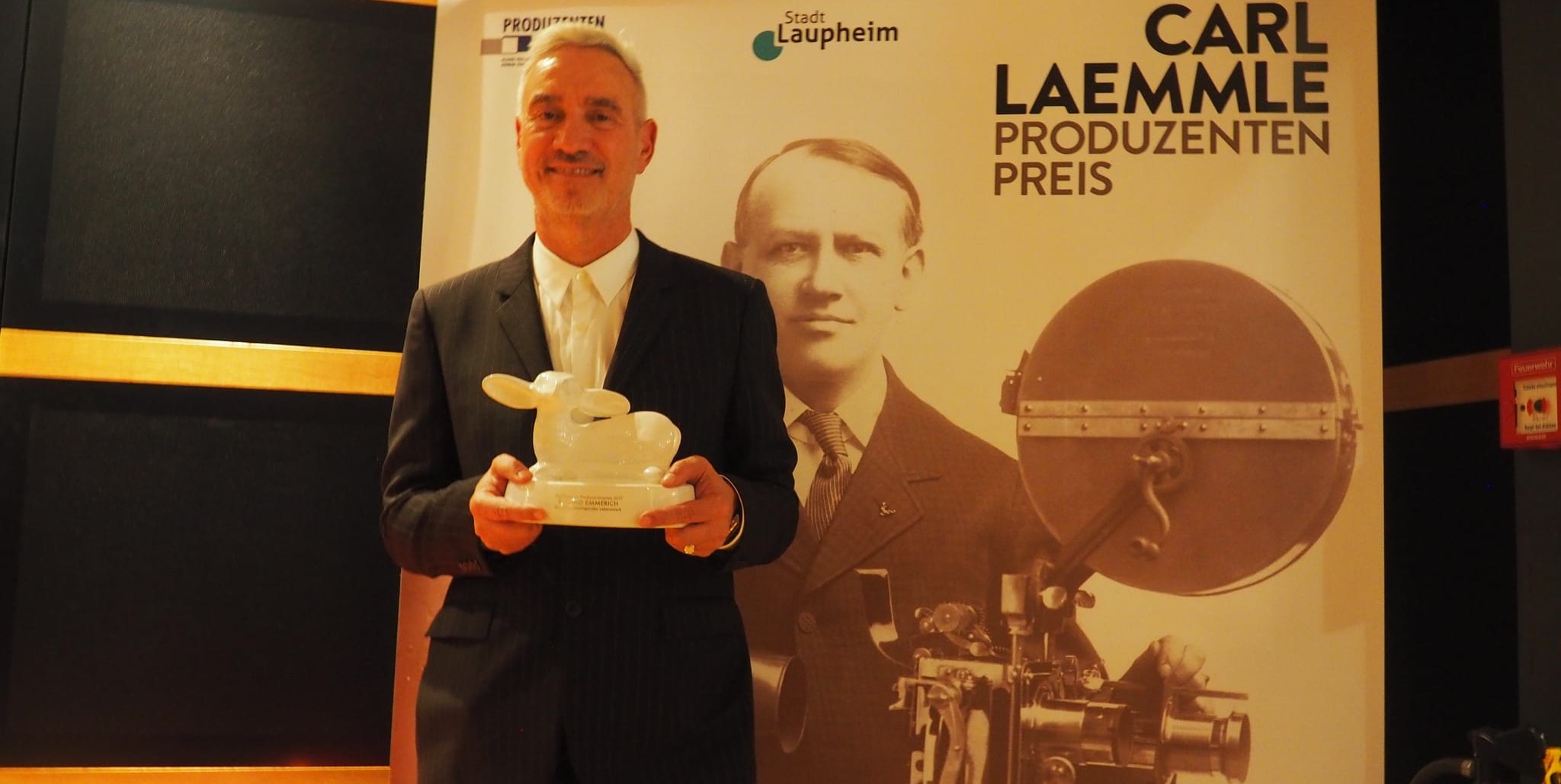 Roland Emmerich bei der Verleihung des Carl-Laemmle-Preises  im Jahr 2017. BIld: z
