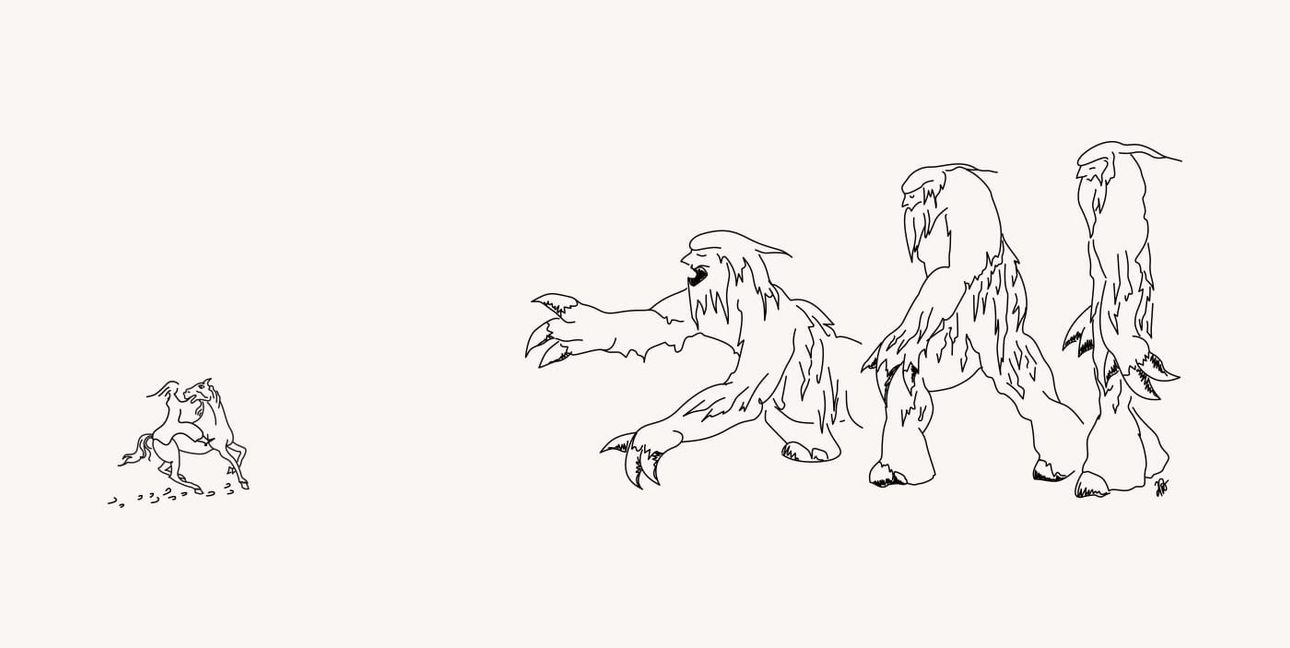Eine weiße Strichillustrationen von Volker Bönisch aus Waldenbuch.