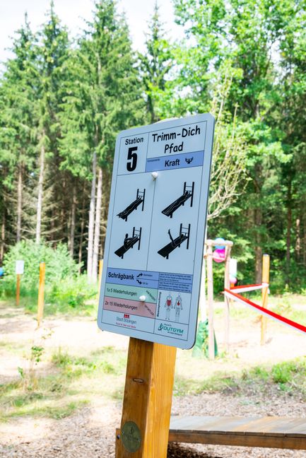 Schilder erläutert die einzelnen Stationen.
