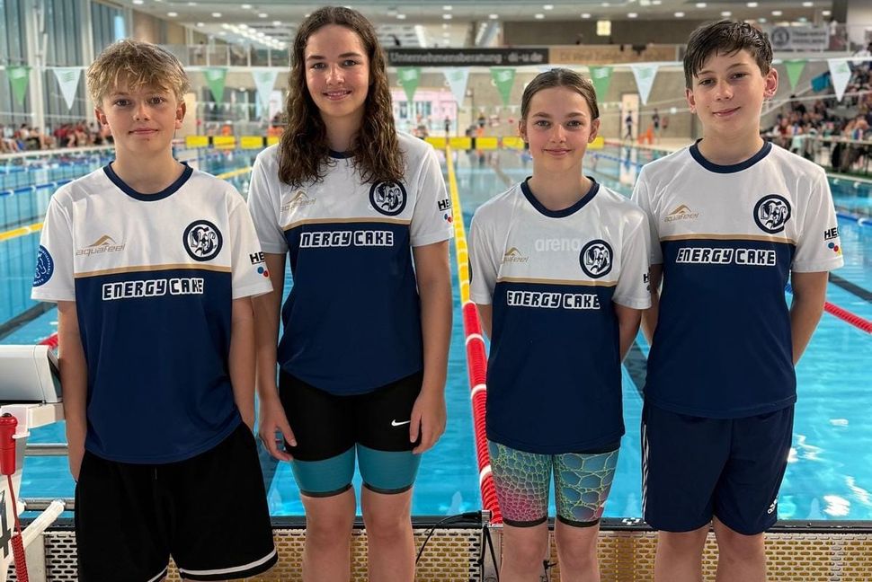 Die erfolgreichen VfL-Teilnehmenden am SMK in Stuttgart (von links): Jaron Mößner, Leonie Gsell, Laura Gsell und Clemens Schmidt.