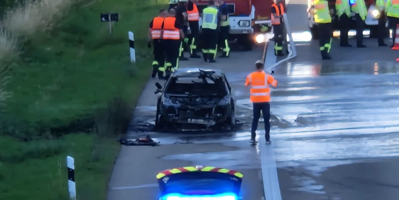 Die Straßenmeisterei musste die Fahrbahn anschließend reinigen. Bild: SDMG/Dettenmeyer