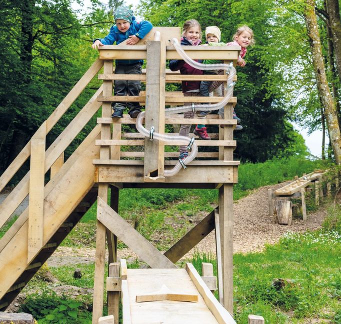 Die Holzmurmelbahn in Schönaich.