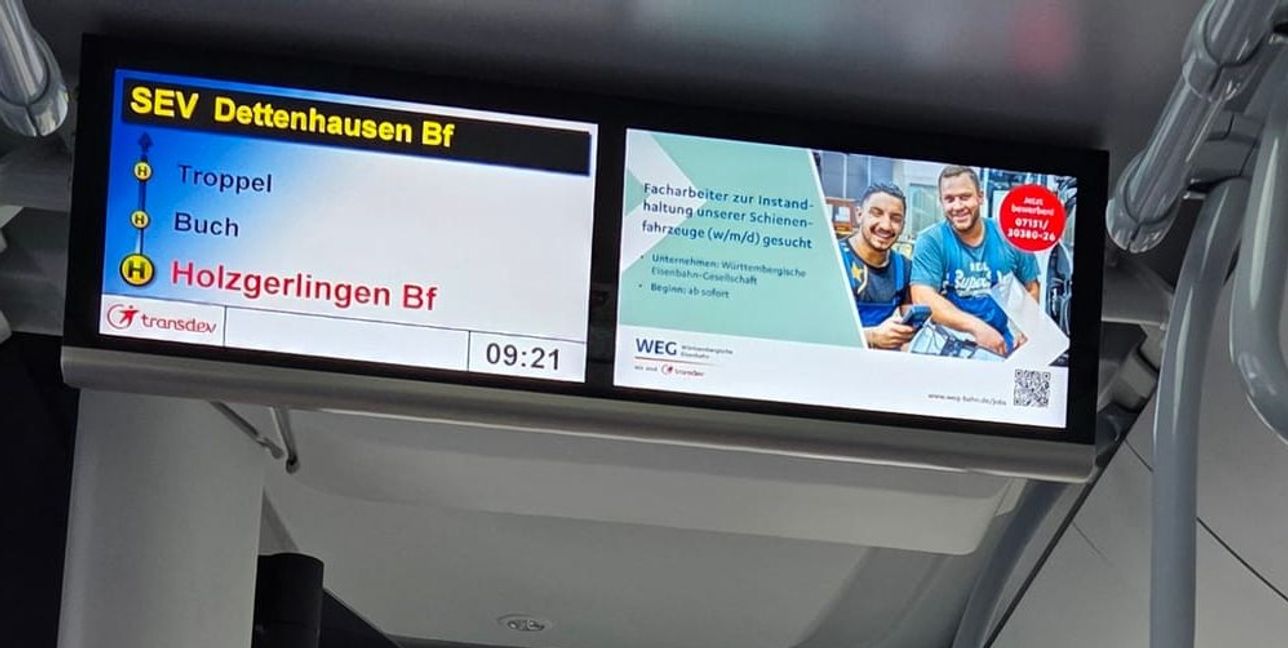 Klar und deutlich: Digitale Auskunft im Bus.