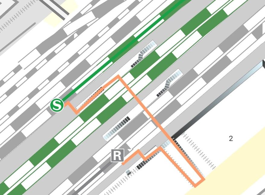 Wegweiser auf der App: Hier geht es als lang am Böblinger Bahnhof Richtung Bus.