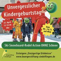 Was für ein Kindergeburtstag: Ski-Snowboard-Action ohne Schnee.