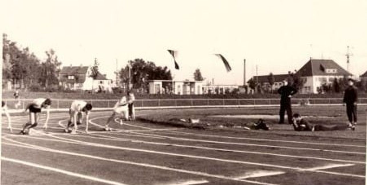 100-Meter-Start im Floschenstadion.Bild: Schwab