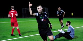 Der Dagersheimer Aron Krafft bejubelt seinen Treffer zum zwischenzeitlichen 2:0 gegen den TV Darmsheim II. Bild: photostampe