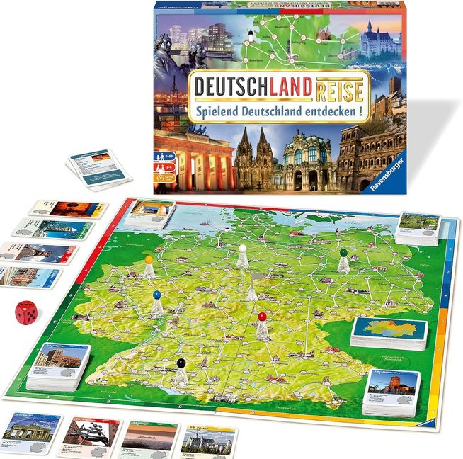 Mit dem Familienspiel „Deutschlandreise“ gehen Kinder und Eltern gemeinsam auf spielerische Entdeckungstour durch Deutschland.