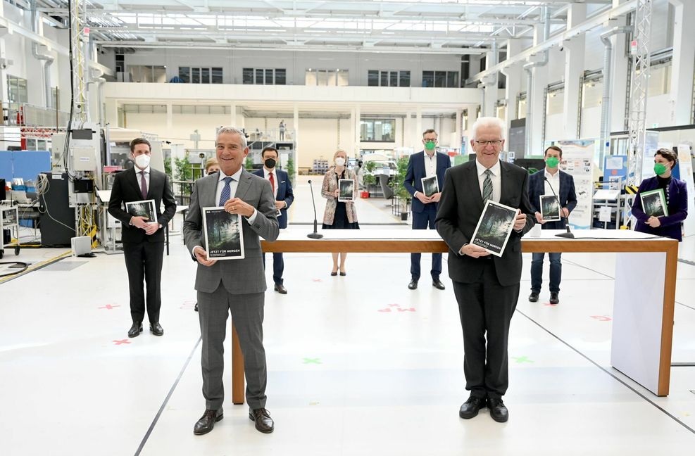 Winfried Kretschmann und Thomas Strobl bei der Vorstellung des Koalitionsvertrags im Mai 2021.