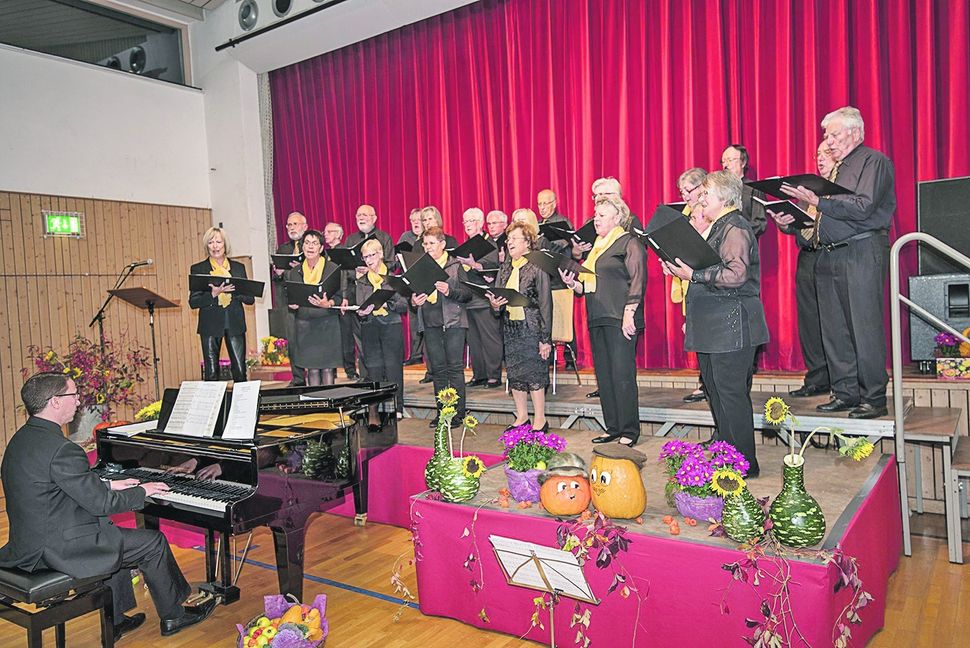 In der Ostelsheimer Festhalle feierte der Gesangverein sein 140-jähriges Jubiläum mit einem Konzert unter Leitung von Stefan Blaich. Bild: Richter