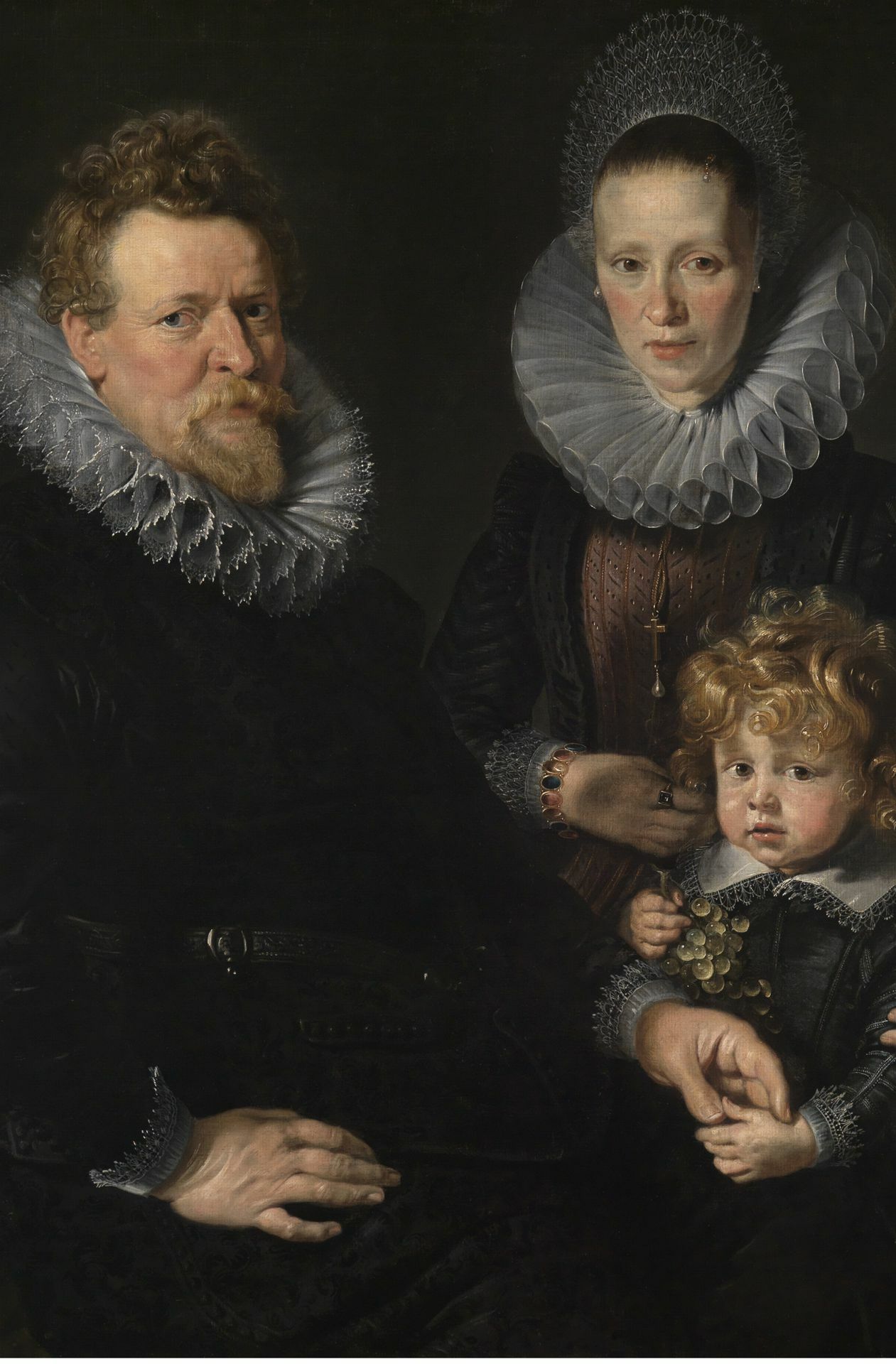 Wer etwas auf sich hielt und es sich leisten konnte, ließ sich porträtieren – wie der Brüsseler Goldschmied Robert Staes, der sich mit seiner Frau Anna und dem Sohnes Albert um 1610/11 von Rubens malen ließ.
 Foto: Staatliche Kunsthalle Ka..