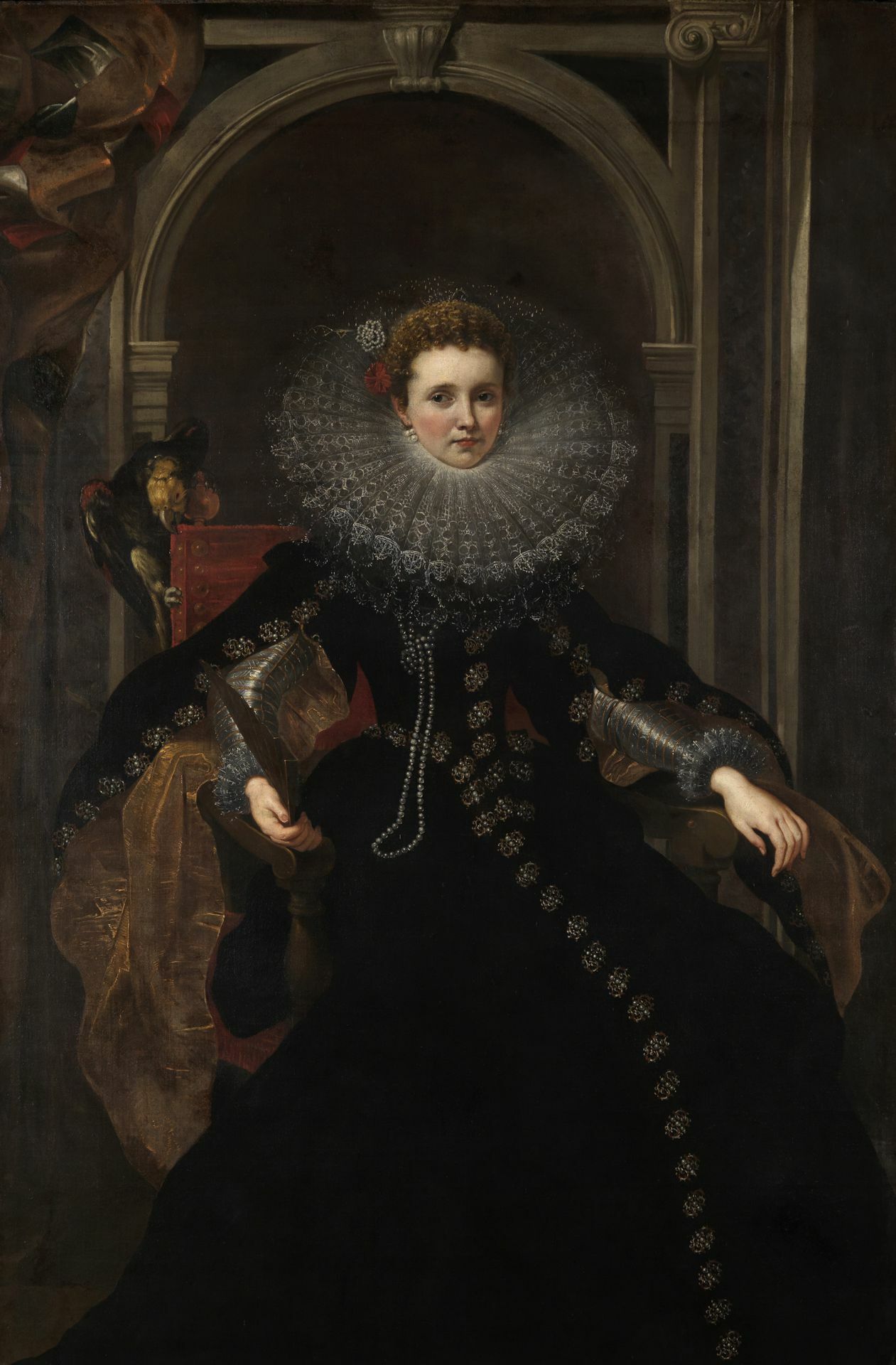 Da die Karlsruher Kunsthalle geschlossen wird, ist das Bild „Veronica Spinola Serra“ (1605-06) nun in der Staatsgalerie Stuttgart zu Gast.
 Foto: Staatliche Kunsthalle Ka..