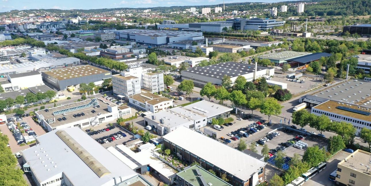 Die Hulb von oben: Wirtschaftlich ist Böblingen breit aufgestellt.