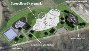Das bietet die neue Skateanlage alles.