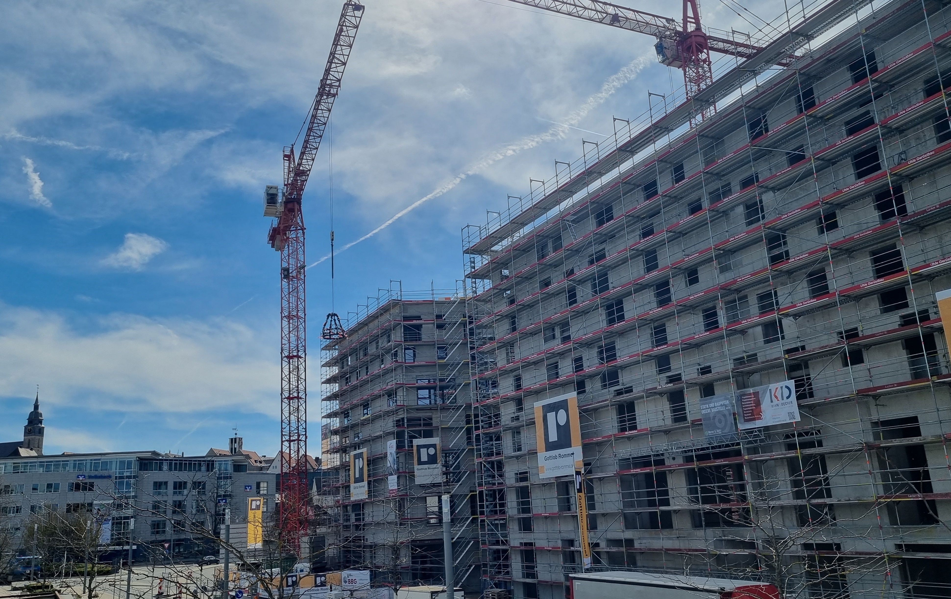 Die Arbeiten für das neue Stadtquartier "Pulse" laufen nach Plan. Im Sommer 2024 soll Einweihung gefeiert werden. Bild: Hamann