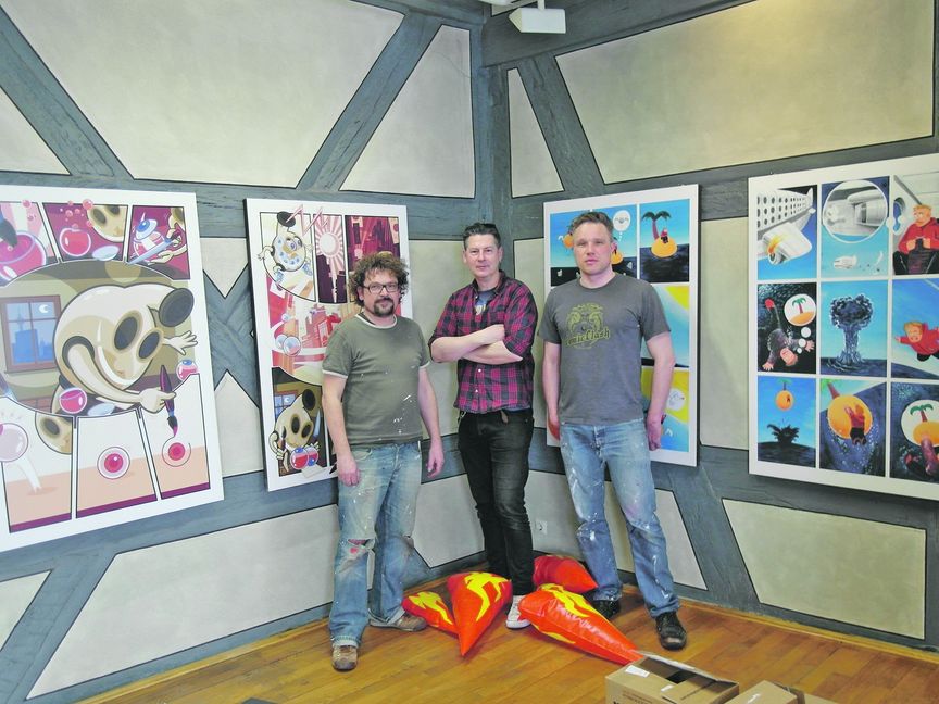 Das Thema Fleisch Thomas Gronle, Titus Ackermann, Jonas Greulich (von links) sehr weit gefasst. Bild: Staber