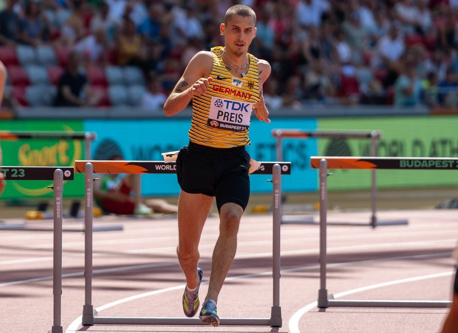Constantin Preis (VfL Sindelfingen) bei der Leichtathletik-WM in Budapest.