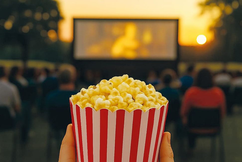 Ein lauer Sommerabend, Popcorn in der Hand und Kino unter freiem Himmel.Bild: ChatGPT