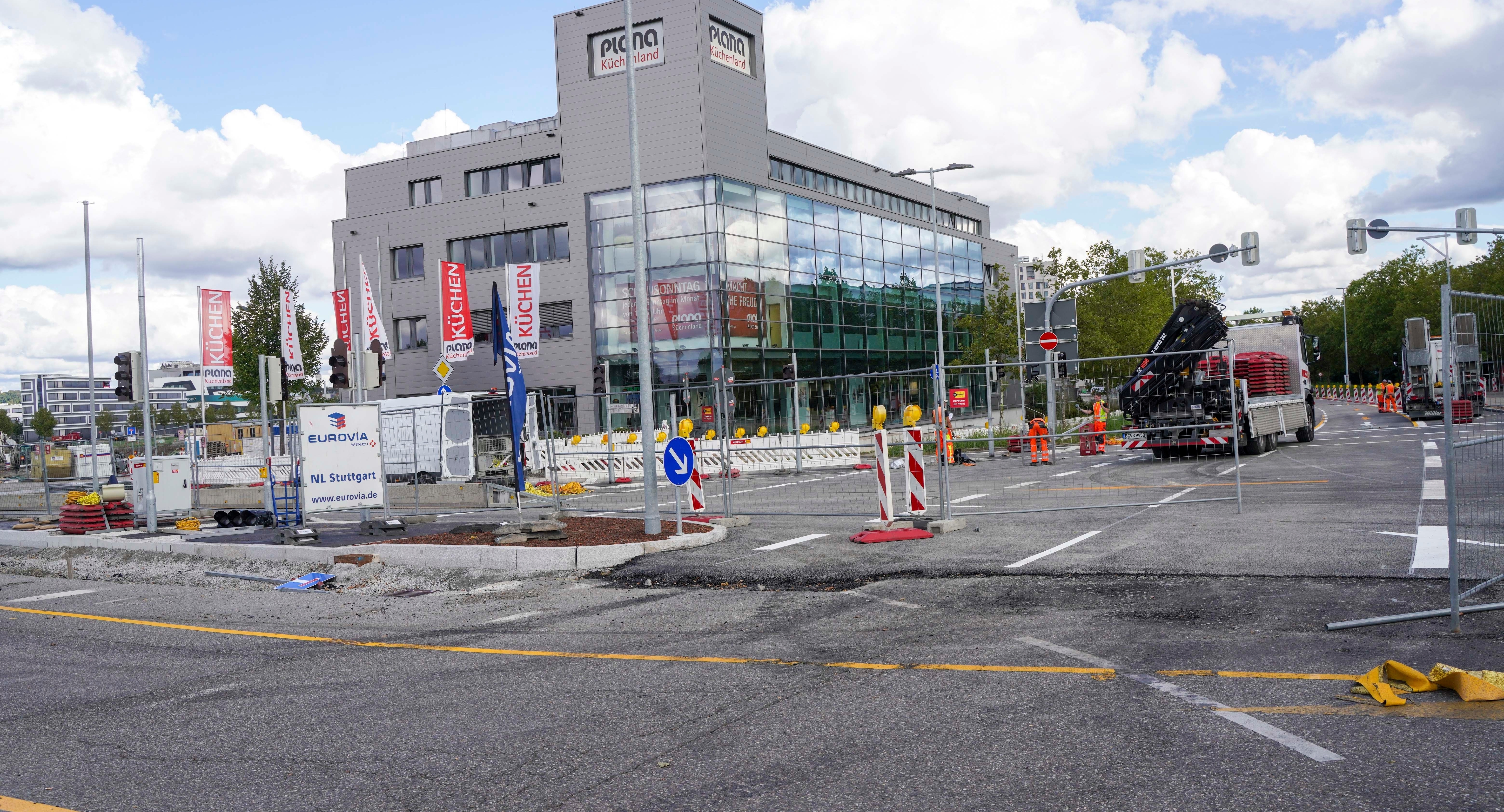 Am Wochenende war die Kreuzung voll gesperrt. Bild: Dettenmeyer