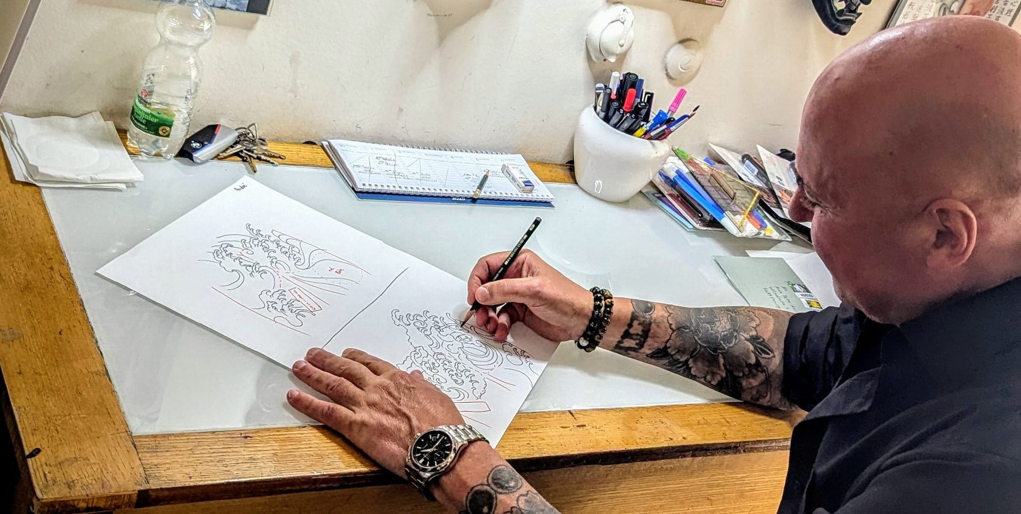 Alex Wegner in seinem Tattoo-Studio.Bilder: Wittmann-Naun