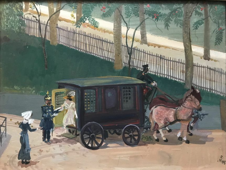 Reinhold Nägele, „Die Ankunft“ (1916). ⋌Bild: Yves Siebers Auktionen, Stuttgart