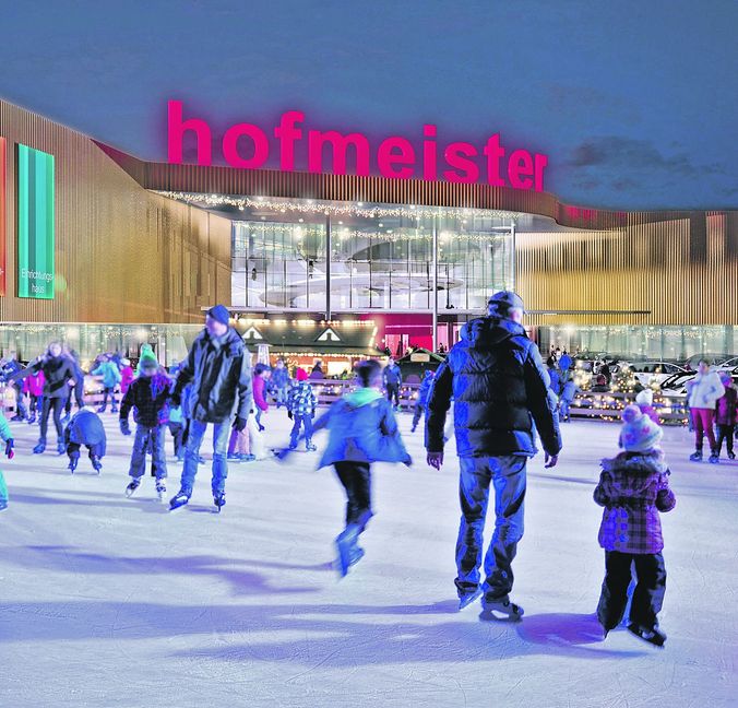 Ein Spaß für Groß und Klein – die Eisbahn bei Hofmeister hat von Freitag, 21. Dezember, bis zum Samstag, 5. Januar 2019, für Schlittschuhfreunde geöffnet. Bild: z