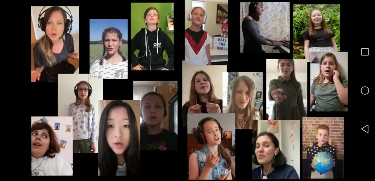 Rund 20 Schüler des Böblinger Max-Planck-Gymnasiums haben beim Musikprojekt von Alona Negrich (links oben) mitgemacht. Bild: z