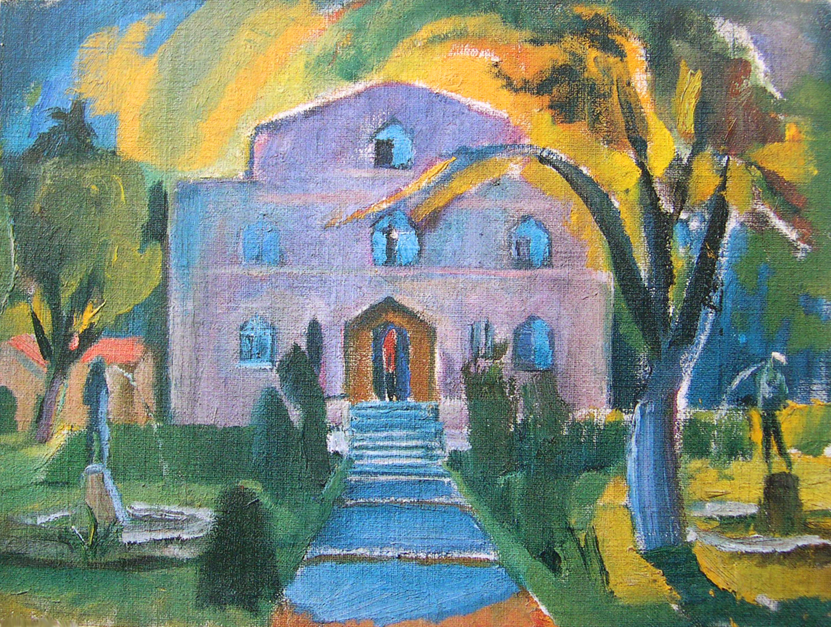 Das Künstlerhaus Steisslinger, gemalt von Fritz Steisslinger, 1920er-Jahre, aus dem Nachlass Fritz Steisslinger.   Reproduktion:  Stadt Böblingen