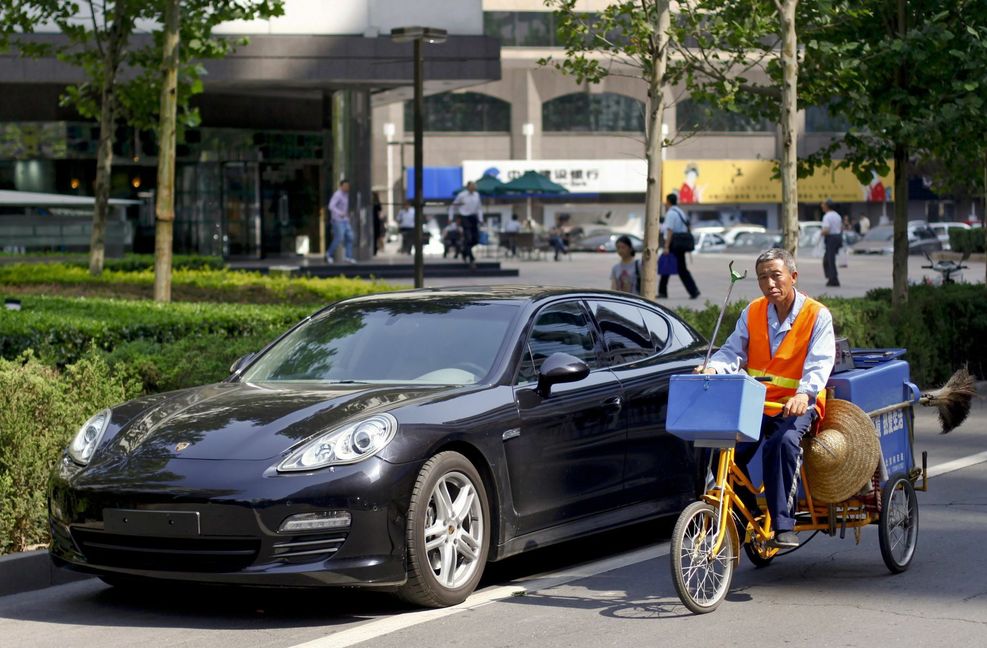 Reichtum und Armut liegen in China oft eng nebeneinander.