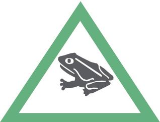 Mit diesem Schild wird vor die Krötenwanderung gewarnt.