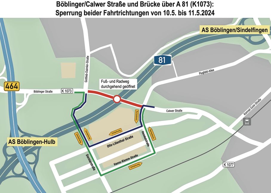 Autofahrer müsse diese Umleitungsstrecke nehmen.