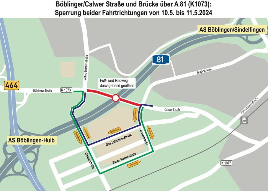 Autofahrer müsse diese Umleitungsstrecke nehmen.