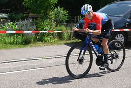 US-Boy Lukas Young als Gastfahrer im Trikot des RV Pfeil Magstadt.   Bild: Reichert