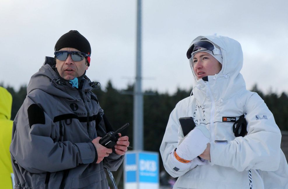 Ole Einar Björndalen und Darja Domratschewa  sind auf einer Mission.