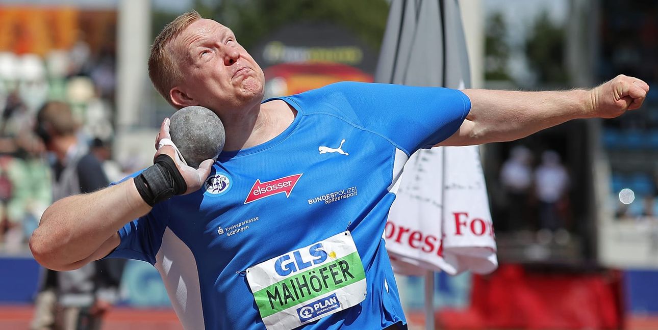 Die geballte Ladung Energie für einen kurzen Moment: Eric Maihöfer bei seinem Stoß zum Deutschen Meistertitel vor zwei Wochen in Dresden.