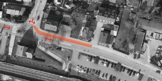 Das Bild zeigt die Arbeiten in der Talstraße.