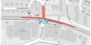 So sieht ab dem 22. August die geänderte Verkehrsführung in der Mahdentalstraße aus.