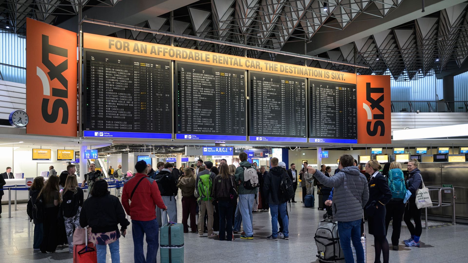 Zahlreiche Flugausfälle in Frankfurt.