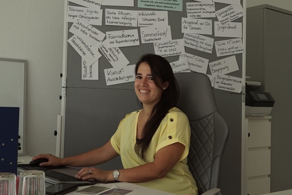 Laura Vargas Gonzalez in ihrem neuen Stadtteilbüro im Hinterweil. Bild: Heiden